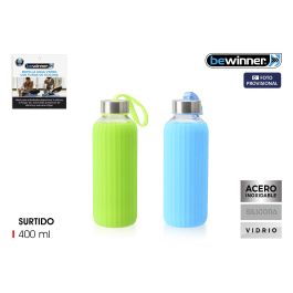 Botella de Agua de Vidrio con Silicona 400 ml Bewinner - Inde (24 Unidades) Precio: 53.49999996. SKU: B1A2XNWKZD