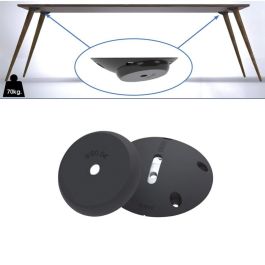 SISO Conector Twister para Patas de Mesa Ajustable Inclinación 0-20° para Pernos M8, Diámetro Patas 50mm, Carga 70kg, Acabado Negro Zincado