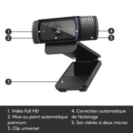 Logitech Webcam HD Pro C920s - Autofocus, RightLight 2, Micrófonos Duales, Tapa de Privacidad, Ideal para Videoconferencias y Streaming