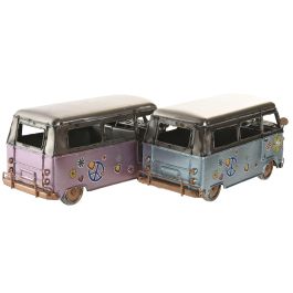 DKD Home Decor Vehículo Decoración Vintage Metal Rosa Azul Surtido 10 x 20 x 10 cm (4 Unidades)