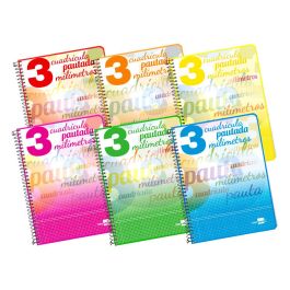 Cuaderno Espiral Liderpapel Cuarto Pautaguia Tapa Dura 80H75 gr Cuadro Pautado 3 mm Con Margen 6 unidades