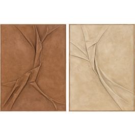 DKD Home Decor Cuadro Moderno Terracota Mostaza Poliester Lienzo 4.5 x 120 x 90 cm (2 Unidades) Precio: 170.9900005. SKU: B1382F92B3