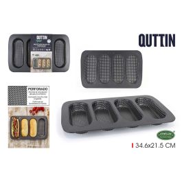 Quttin Molde para 4 Baguettes Perforado, 34.6 x 21.5 x 3 cm, Grosor 0.5 mm (12 Unidades) Precio: 88.95000037. SKU: B1BPCQ8JPR