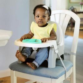 Ingenuity ING12914129401 Asiento Elevado de Aprendizaje para Comidas, Modelo Plato Twist & Dine, Naranja y Azul, Niños 6 Meses a 3 Años