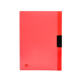 Liderpapel Carpeta Dossier Pinza Lateral Polipropileno DIN A4 Rojo Translucido con Pinza Deslizante