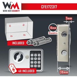 ELEM TECHNIC Caja fuerte de seguridad electrónica 2.9L con código digital programable 3-8 dígitos y construcción en acero 17x23x17 cm
