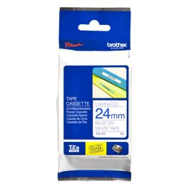 BROTHER Cinta laminada blanco/azul 24mm BROTHER Cinta laminada blanco/azul 24mm
