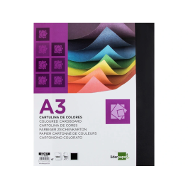 Liderpapel Cartulina A3 180g/m2 Negro Paquete de 100 Hojas