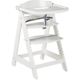 Roba ROB4005317310749 Trona SIT UP CLICK & FUN Madera Blanca con Bandeja Comida Extraíble y Altura Regulable hasta 70 kg