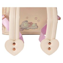 Loungefly Mochila Disney Stitch con Flores 26cm Piel Vegana Iridiscente Detalles 3D