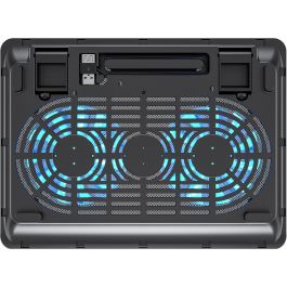 Conceptronic Base Refrigeradora para Portátil con 2 Ventiladores USB-A 2.0 para Pantallas de hasta 15.6 Pulgadas y 3 kg de Carga, Color Negro