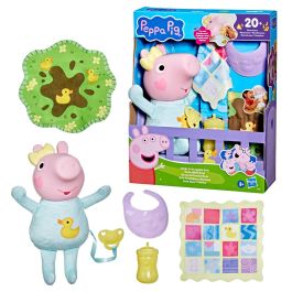 Hasbro G1637 Muñeca interactiva Peppa Pig Gruñidos y Abrazos Evie con más de 20 sonidos, chupete, biberón y accesorios
