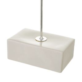 Figura Decorativa Blanco Plateado Cerámica Hierro 15,7 x 8 x 42,9 cm