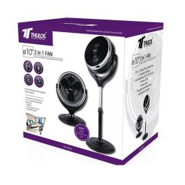 Thulos Ventilador de Pie y Sobremesa TH-FN210 25 cm 42W, 3 Velocidades, Altura Regulable