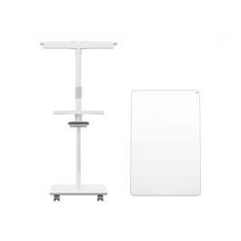 Nobo Pizarra de conferencia magnética doble cara con ruedas, blanca, 680x1040 mm