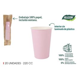 Set de 20 vasos de cartón rosa baby 220 cc Algon (20 Unidades) Precio: 15.49999957. SKU: B1HDTJ82WR