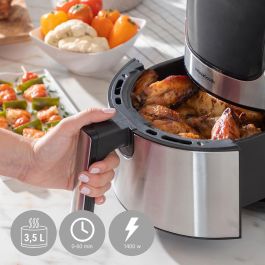 Freidora de Aire InnovaGoods Fryinn 3500 Negro 1400 W 3,5 L Acero Inoxidable Freidora de Aire InnovaGoods Fryinn 3500 Negro 1400 W 3,5 L Acero Inoxidable