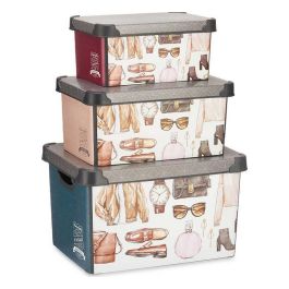 Kipit Set de 3 Cajas de Plástico Vintage - 39.5x29x23.5 cm, 35x23.5x16 cm, 28.5x19x13.5 cm Precio: 13.89000019. SKU: S3611192