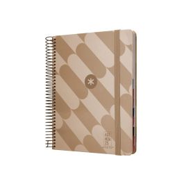 Agenda Espiral Antartik Pattern A5+ 2025 Dia Pagina Color Rosa Nude Papel 80 gr