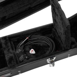 GATOR Estuche Rígido de Madera Deluxe para Guitarra Eléctrica Flying V Negro – Protección Robusta (4,63 kg)