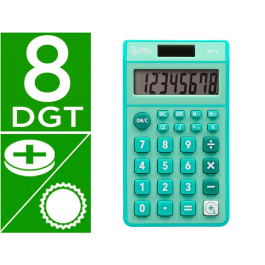 Liderpapel xf13 Calculadora de Bolsillo 8 Dígitos Solar y Pila 115x65x8 mm Color Verde Precio: 5.50000055. SKU: B14XR3KGAE
