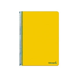 Liderpapel Cuaderno espiral folio tapa blanda 80 hojas 60gr horizontal margen color amarillo