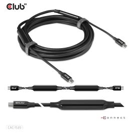 Club 3D CAC-1535 Cable USB 3.2 Gen 2 Tipo C a Tipo C Macho a Macho 5 Metros 10 Gbps Negro