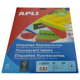 Apli Etiquetas Adhesivas Amarillo Fluorescente 99,1x67,7 mm, 20 Hojas (160 Etiquetas) Precio: 11.68999997. SKU: S8400920