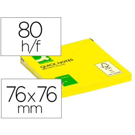 Q-connect Bloc de notas adhesivas quita y pon 76x76 mm Amarillo Neón 80 hojas Precio: 5.50000055. SKU: B19S3J4XWL