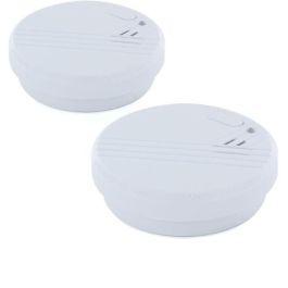 Chacon CHA5411478342618 - Pack 2 Detectores de Humo Ópticos, Pila Alcalina 9V Incluida, Autonomía 1 Año, Blanco