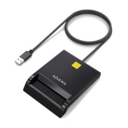AISENS - LECTOR DE TARJETA INTELIGENTE DNI, NEGRO