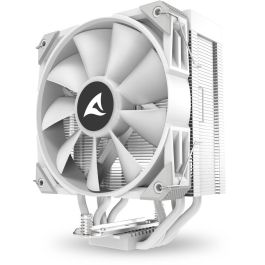 Sharkoon A40 RGB Refrigerador CPU de Aire 120mm Blanco, 4 Tubos de Calor, 220W TDP, RGB con efecto espejo, Compatibilidad total con zócalos