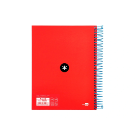 Antartik Cuaderno Espiral A5 Micro Tapa Forrada 120 Hojas 90gr Cuadro 5mm Colores Surtidos