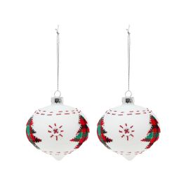 Bolas de Navidad 8 cm (2 uds) Cristal Blanco Precio: 3.95000023. SKU: S1107273