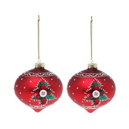 Bolas de Navidad 8 cm (2 uds) Cristal Rojo Precio: 3.69000027. SKU: S1107269