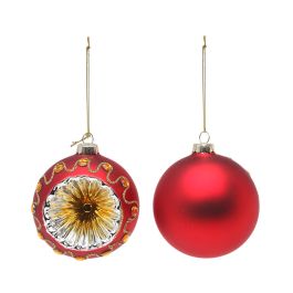 Bolas de Navidad 8 cm (2 uds) Cristal Rojo Precio: 3.95000023. SKU: S1107265