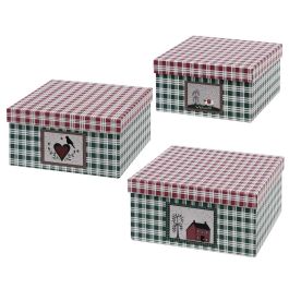 Caja Decorativa Homania (3 uds) Verde Cartón (3 Piezas) (3 Unidades) (1 unidad) Precio: 3.95000023. SKU: S1107153