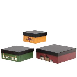 Caja Decorativa Homania (3 pcs) Multicolor Cartón (3 Piezas) (3 Unidades) (1 unidad) Precio: 4.94999989. SKU: S1105936