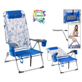 G. Silla de Aluminio 108X47X30 Cm Texteline 2X1 Est. Marinos Azul Cinta para Hombro