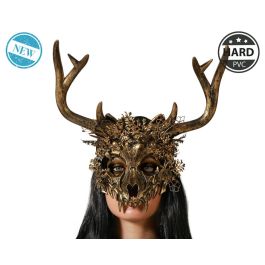 Máscara Dorada Con Cuernos De Ciervo Y Motivos Naturales Para Disfraces, Eventos Temáticos y Halloween Precio: 10.50000006. SKU: B1EKC6J9FZ