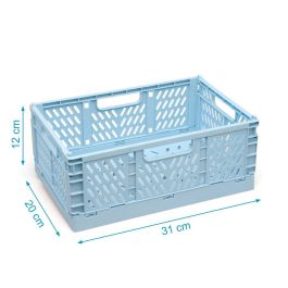 Caja De Almacenaje Plegable Azul 30x20x12 Caja De Almacenaje Plegable Azul 30x20x12