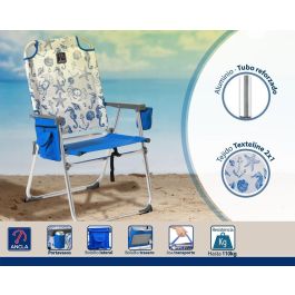 Silla De Aluminio 87x47X37 cm Texteline 2x1 Est. Marinos Azul