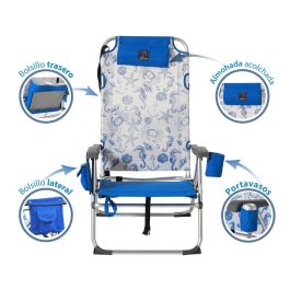 G. Silla de Aluminio 108X47X30 Cm Texteline 2X1 Est. Marinos Azul Cinta para Hombro