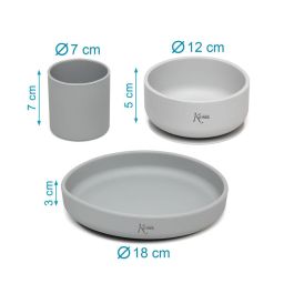 Set Vajilla Gris 3 Unidades