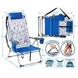 G. Silla de Aluminio 108X47X30 Cm Texteline 2X1 Est. Marinos Azul Cinta para Hombro