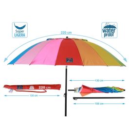 Parasol Arcoiris 220 cm Orient. Aluminio Oxford Upf50+ 210D 28-32 mm