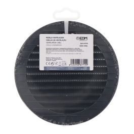 Edm Rejilla ventilación redonda empotrable con mosquitera ABS gris antracita Ø120mm
