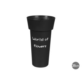 Giftdecor Jarrón Florista Negro de Plástico - Alto 35 cm - Ancho 20 cm - Largo 20 cm - Base 12 cm Diámetro (16 Unidades) Precio: 57.49999981. SKU: B1CRBJLCLC