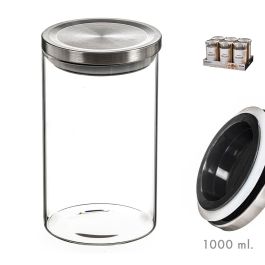 Kozina Tarro de cristal con tapa de metal 1000ml, Ø10x17,5cm, para cocina