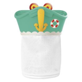 Tachan Juguetero de Baño con Accesorios: Barquitos, Moldes Animales, Caballito de Mar - Red Transpirable con Ventosas (+12 meses)